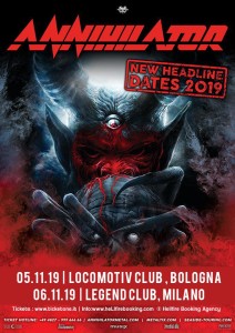 Annihilator 05-06.11.2019 Bologna Milano